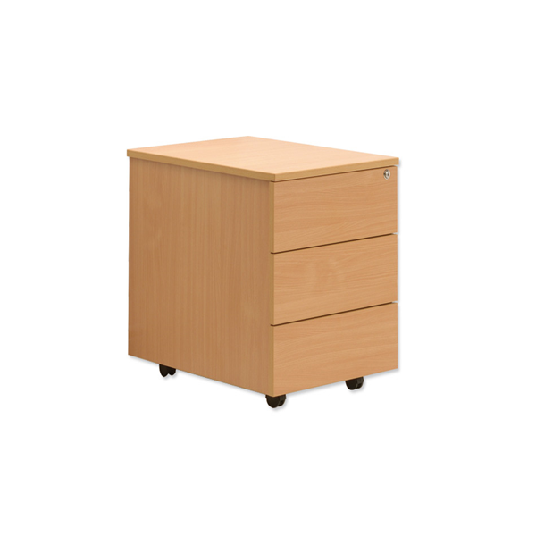 Three drawers pedestal with plastic laminate finish
